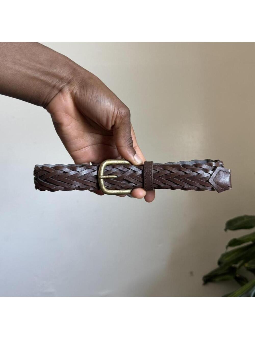 Vintage Woven faux Leather Belt size 30